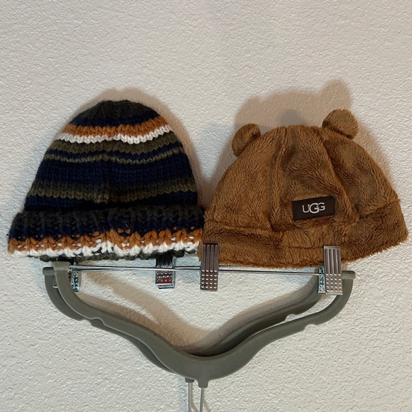 UGG Brown Bear and Carter’s Striped Knit Hat Set - Picture 2 of 11